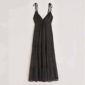 Abercrombie Women's Black Lovestruck Polka Dot Maxi Dress